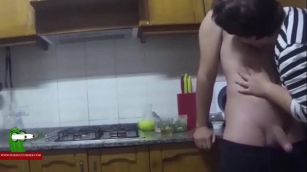 Making a salad and fucking with her boy. SAN262