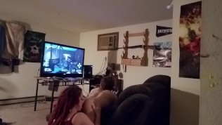 Nerdy Stud gets rimmed and fucked while he games!!